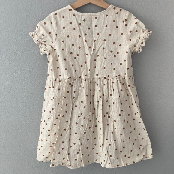 Rylee + Cru Polka Dot Dress - Cream Brown - 6/7 - Picture 6 of 6